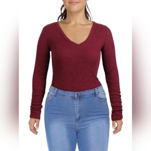 Jessica Simpson's Bodysuit In Burgundy